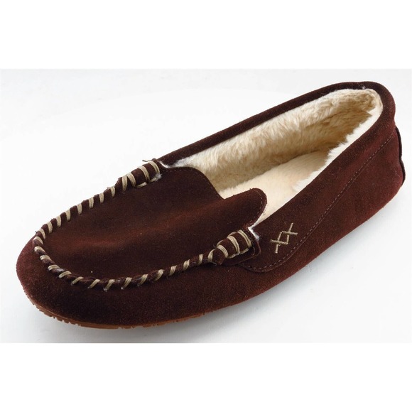 Lands' End Brown Leather‎ Slippers Girls Shoes Size 7 - Picture 1 of 7
